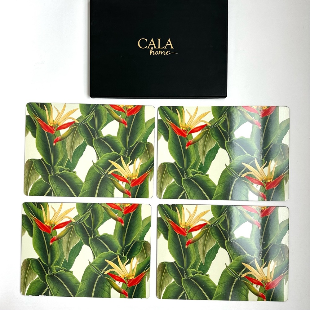 Cala Home Floral Botanical Hardboard Cork Backed Heliconia Placements
